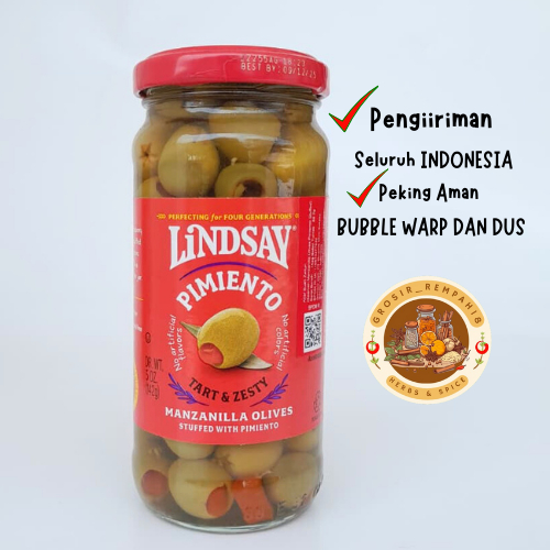 

Lindsay pimiento / green olive 208gram / buah zaitun hijau