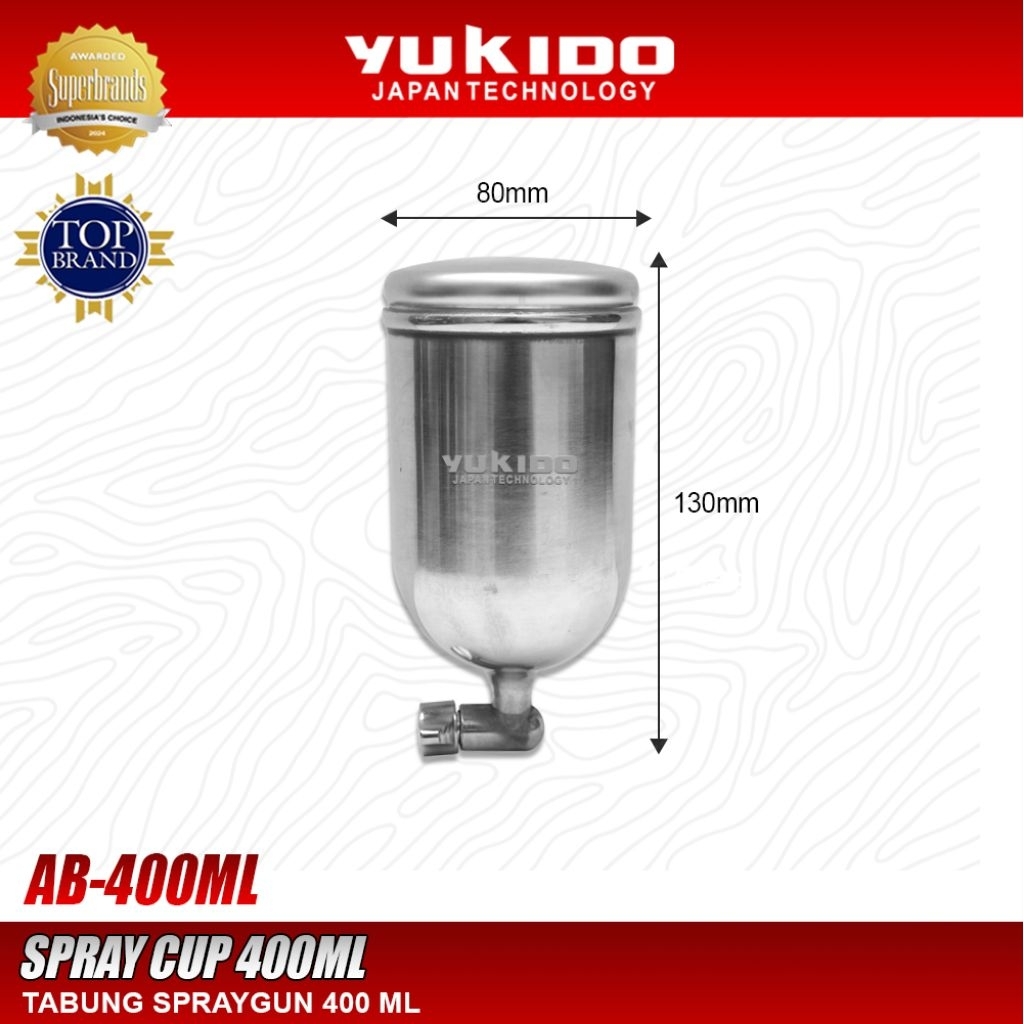 YUKIDO tabung spray gun 400ml/spray cup 400ml AB-400ML