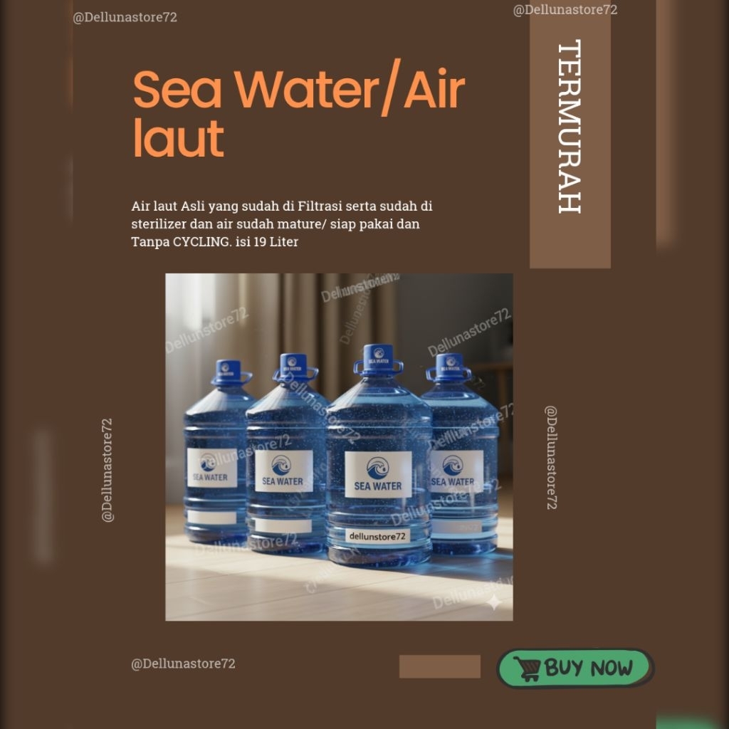 1 GALON AIR LAUT BALI ASLI ISI 19 LITER  I  UNTUK IKAN HIAS AIR LAUT I 1 GALLON OF ORIGINAL SEA WATE