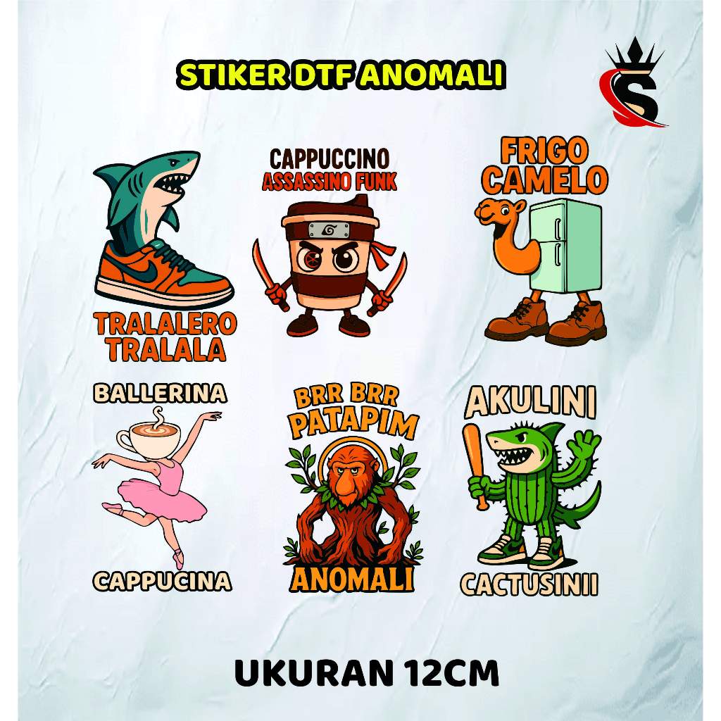 

SABLON SETRIKA SABLON DTF PRINTING UKURAN A5 ( 14X19CM ) TEMA ANOMALI PART 1