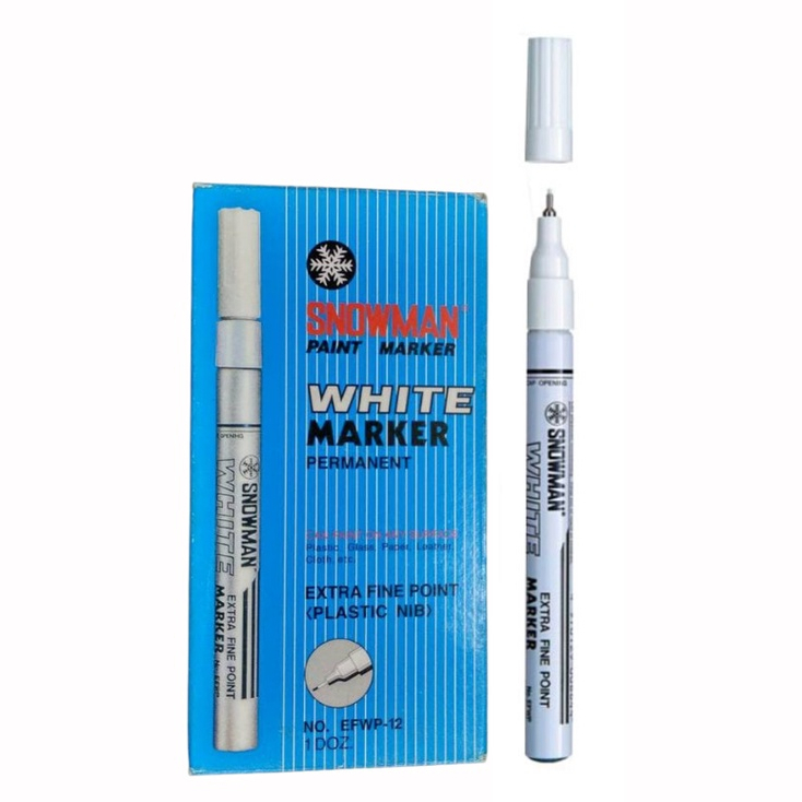 

spidol putih snowman EFWP-12 (12pcs) / ujung runcing seperti ballpen / paint marker extra fine tip
