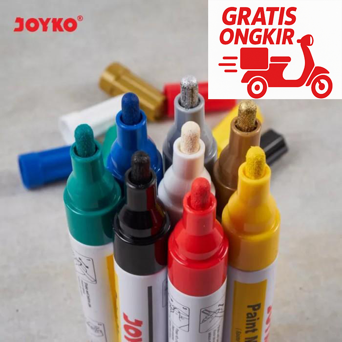 

SPIDOL PAINT MARKER JOYKO WHITE (PUTIH) 12pcs / SPIDOL PUTIH JOYKO PERMANEN