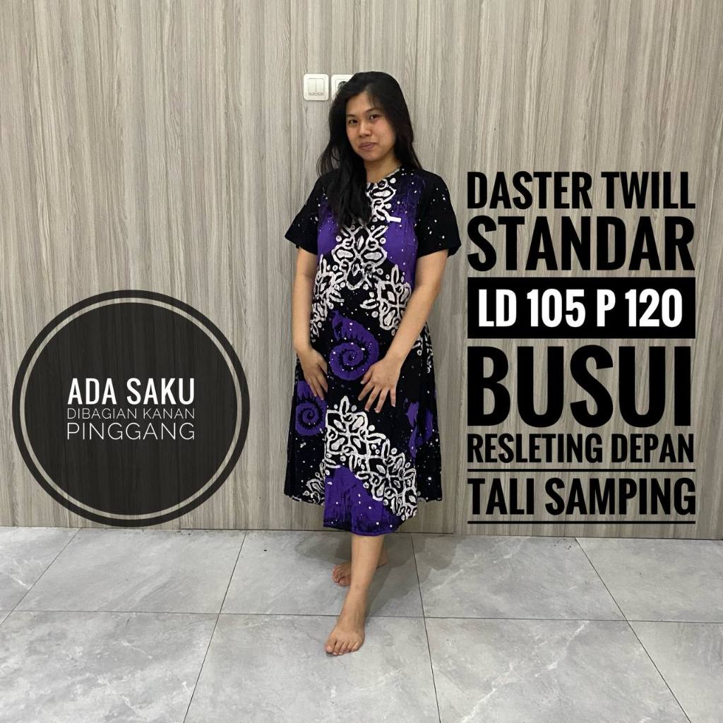 Baju Tidur Santai Daster Wanita Remaja Dewasa Panjang Lengan Pendek Motif Batik Abstrak Busui Friend