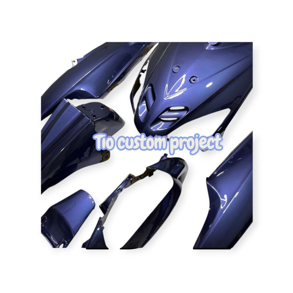 cover body custom motor Mio sporty warna biru navy