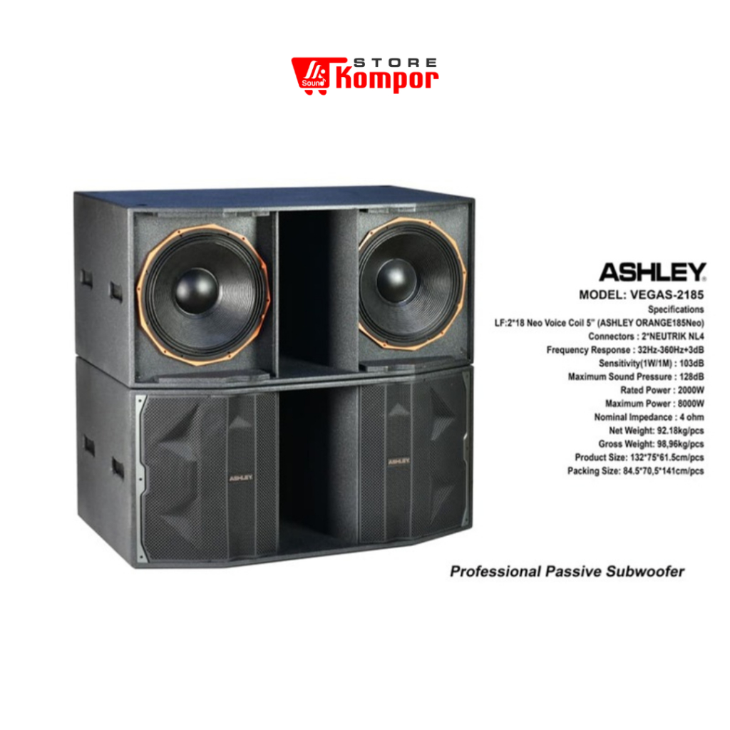 SPEAKER ASHLEY VEGAS 2185 / VEGAS2185 / Ashley Vegas 2185 / subwoofer vegas 2185 2x18" Neodymium