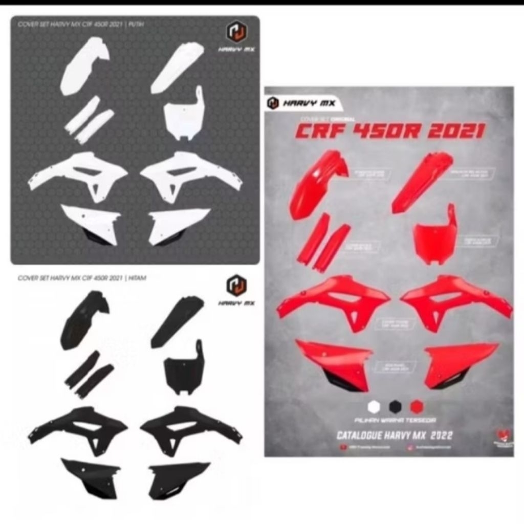 COVER SET CRF 450 2021 BODY KIT ONLY FULLSET TANPA JOK TANGKI CRF 450 TRAIL SUPERMOTO MOTOCROSS