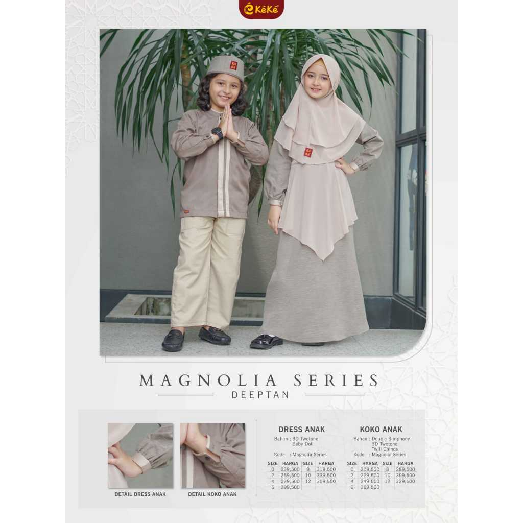 KEKE - MAGNOLIA SERIES GAMIS ANAK SET LENGKAP KERUDUNG