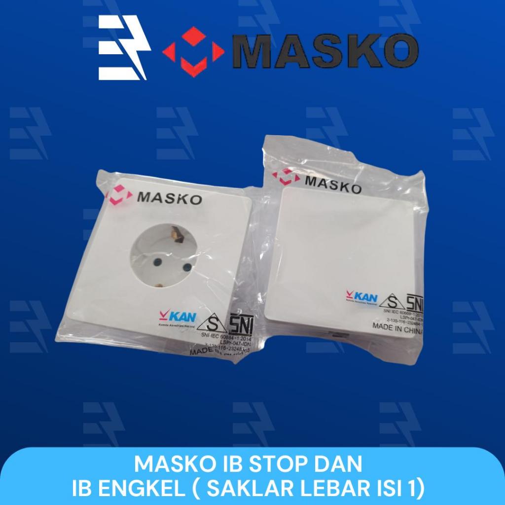 MASKO STOP KONTAK , SAKLAR ENGKEL , SAKLAR SERI LEBAR WARNA PUTIH TANAM / INBOW