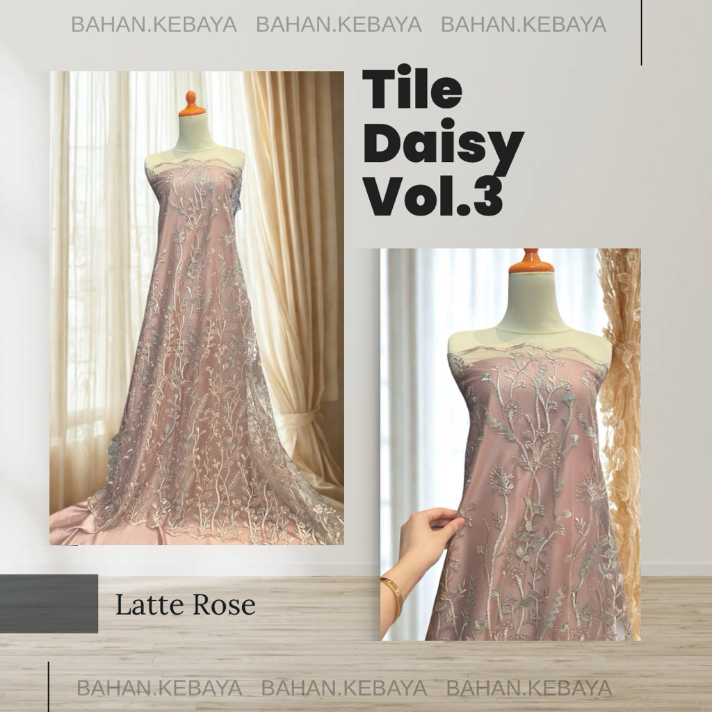 Bahan Brokat Brukat Tile Tulle Kebaya Two Tone Daisy Vol.3 Warna