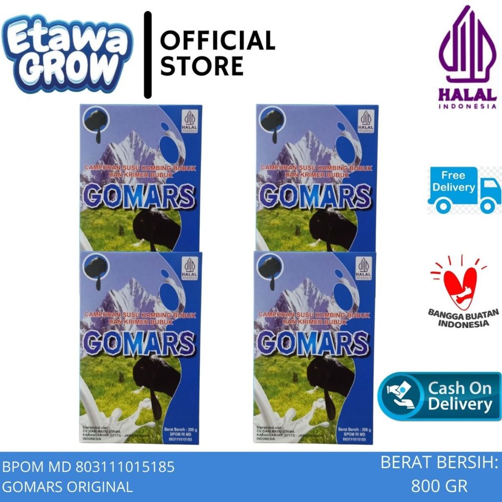 

Gomars 4 Box Susu Kambing Etawa Bubuk Asli Original Bpom