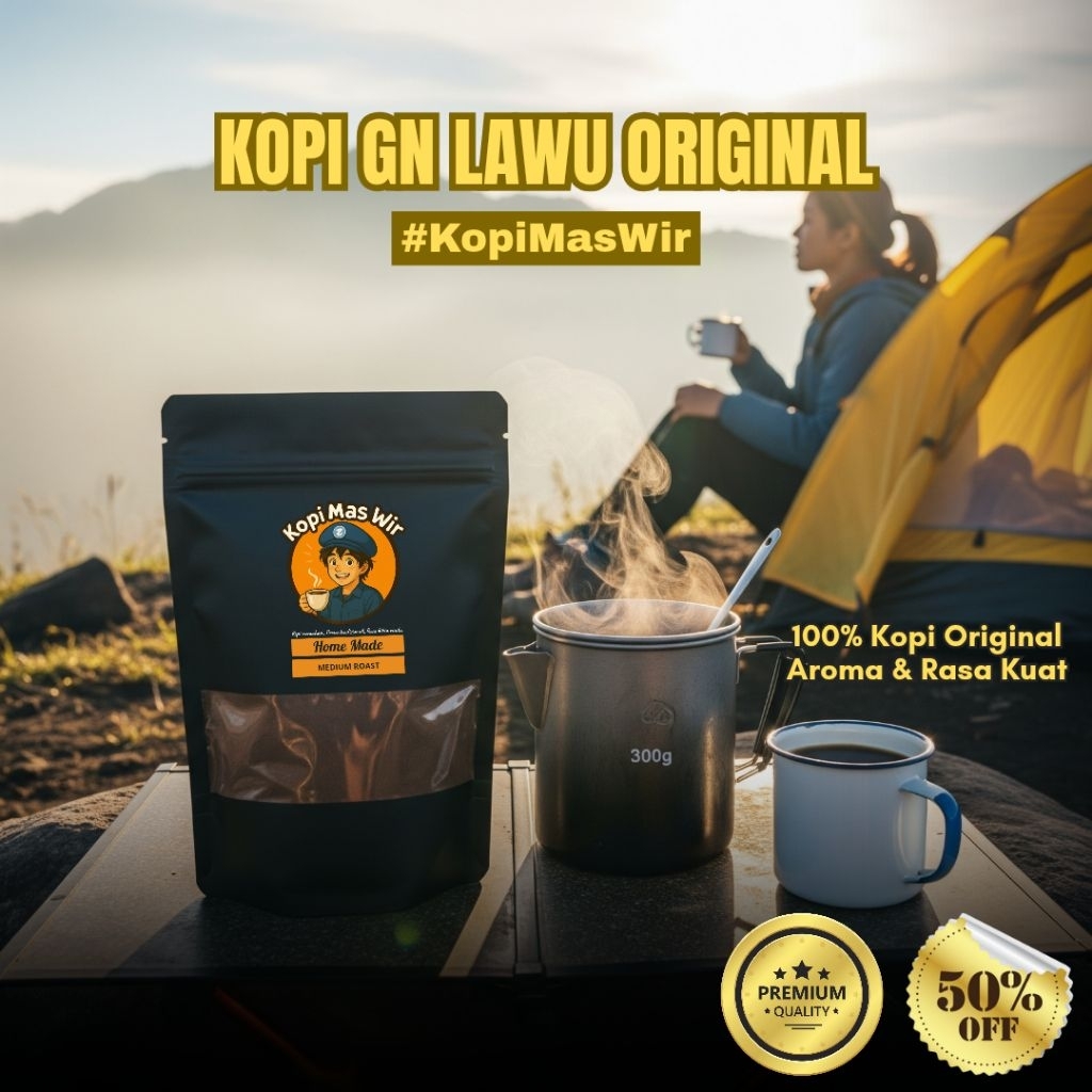 

Kopi Bubuk Gunung Lawu Asli 250gr 500gr 1kg – Kopi Mas Wir Premium Fresh Roasted Arabika Robusta Nusantara – Kopi Hitam Murni Tanpa Campuran Jagung – Cocok Seduh Tubruk V60 Espresso French Press – Kopi Indonesia Asli Untuk Cafe & Rumah
