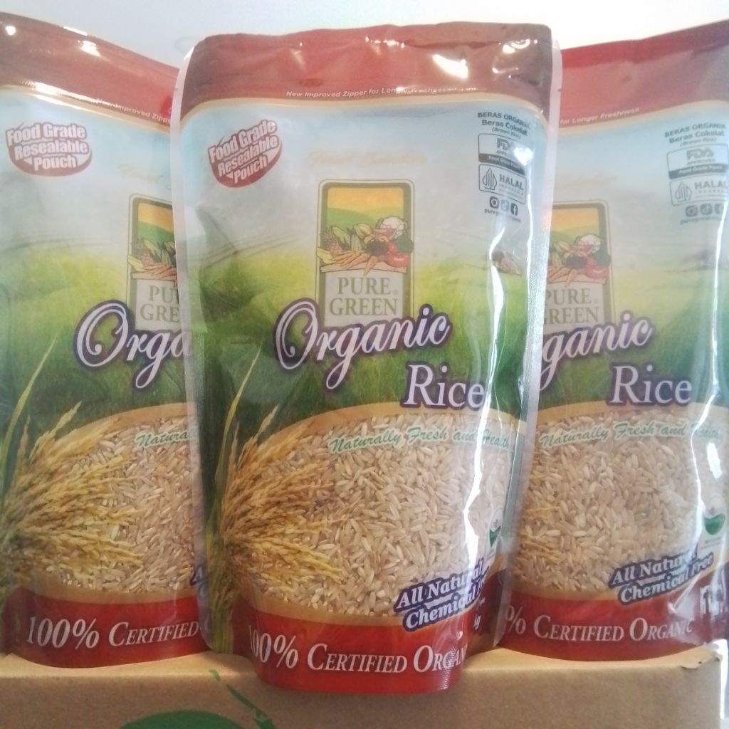 

Pure Green Organic Rice Brown Beras Coklat Organik 1kg
