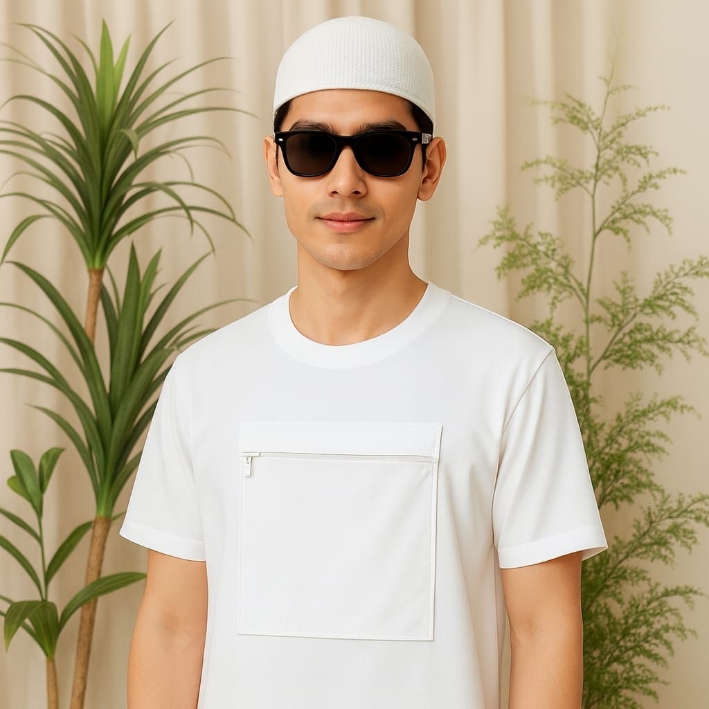 KAOS UMROH & HAJI PRIA DEWASA ( ADA SAKU DEPAN RESLETING )