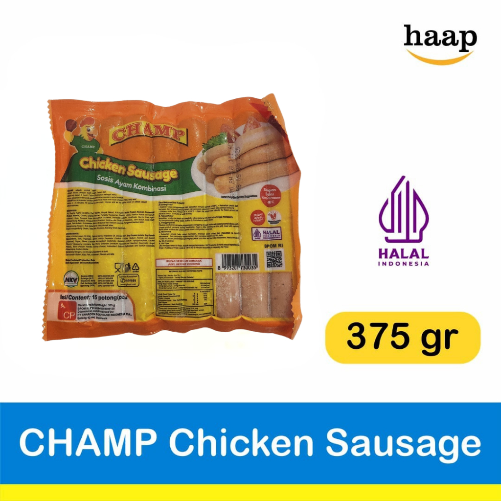 

Champ Sosis Ayam 375gr Isi 15pcs