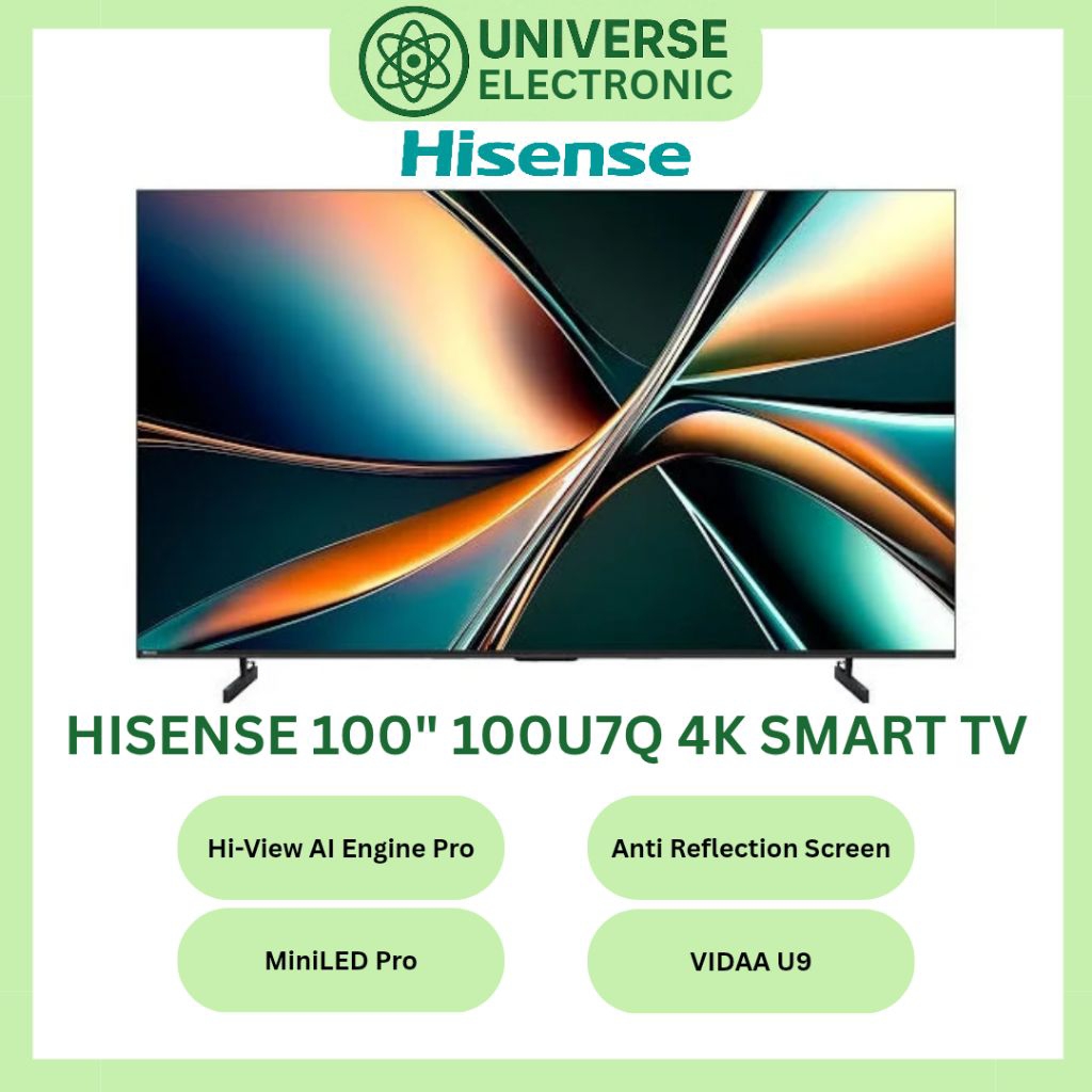 HISENSE 100U7Q 4K MINI LED PRO SMART TV 100 Inch