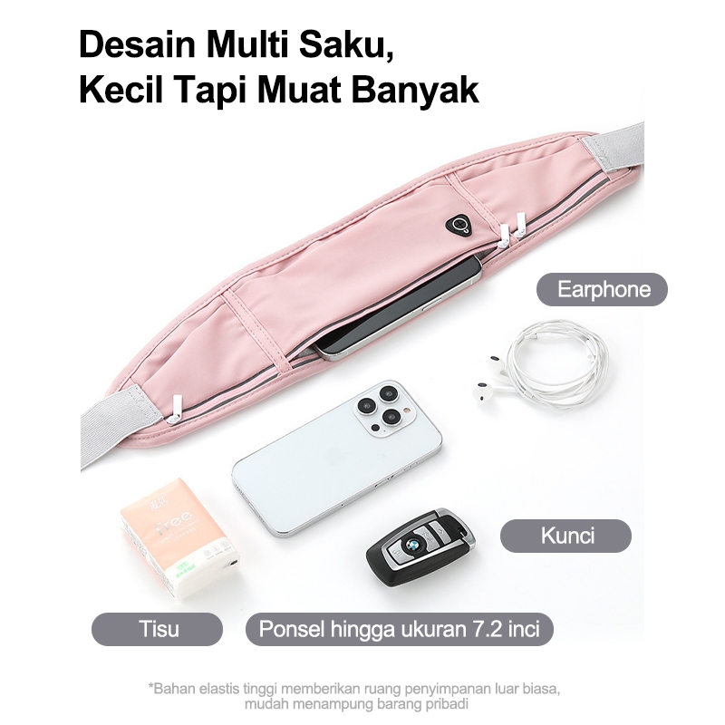 termurah tas pinggang lari waterproof / running belt tas pinggang hp olahraga lari jogging sepeda /
