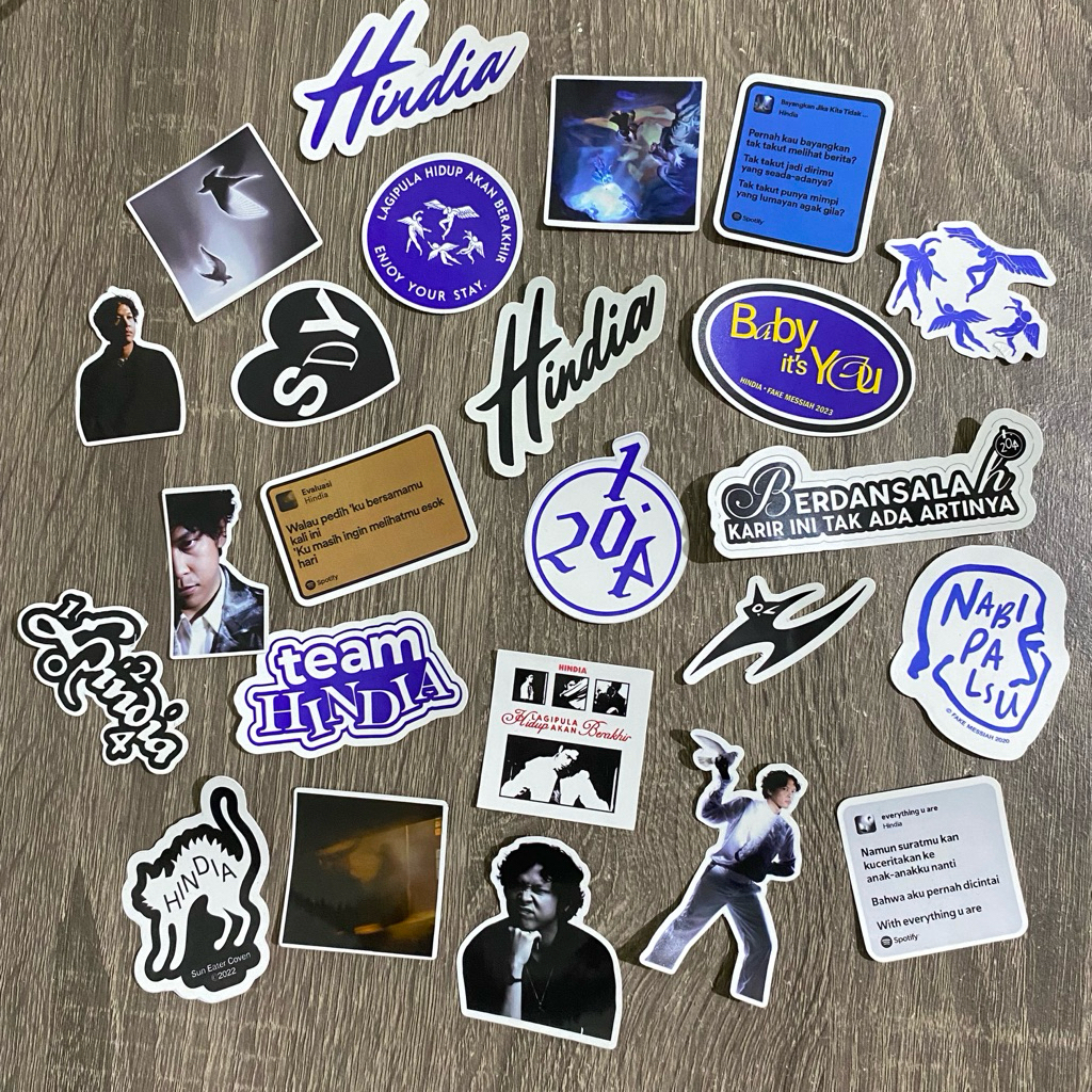 HINDIA vol 1 | Sticker Pack Vinyl Sticker Hindia / Baskara Putra MDB LHAB Doves Sticker Team Hindia