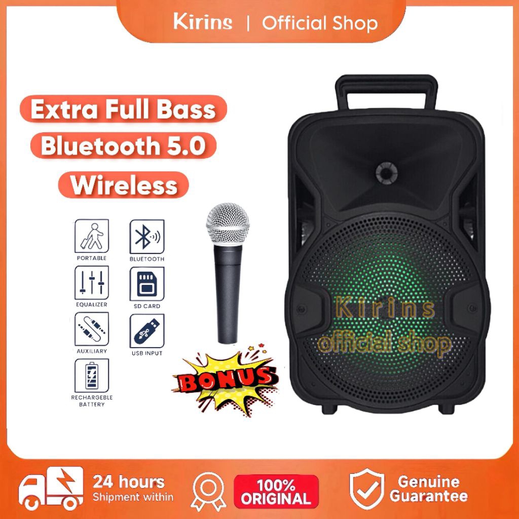 Speaker Aktif Bluetooth Karaoke Full Bass Ukuran Besar Gratis Microphone Salon Louspeaker