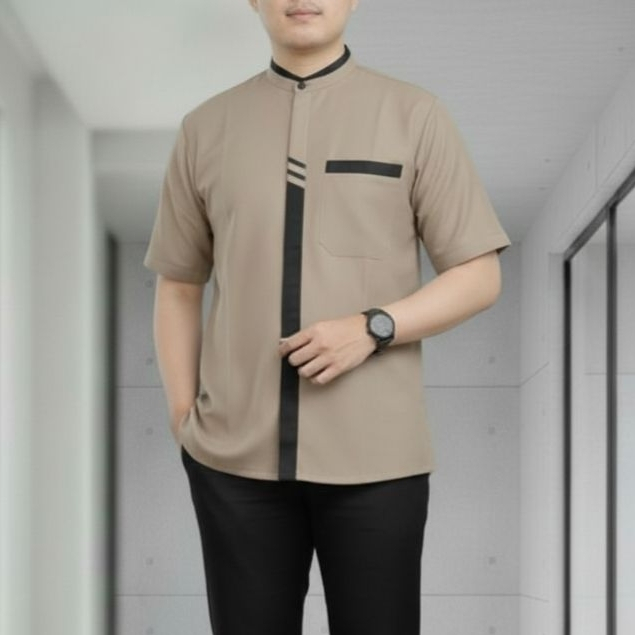 Baju Koko Pria Dewasa Fashion Lelaki Muslim Idul Fitri Bordir Kemeja Lebaran Remaja Cowok Kondangan 
