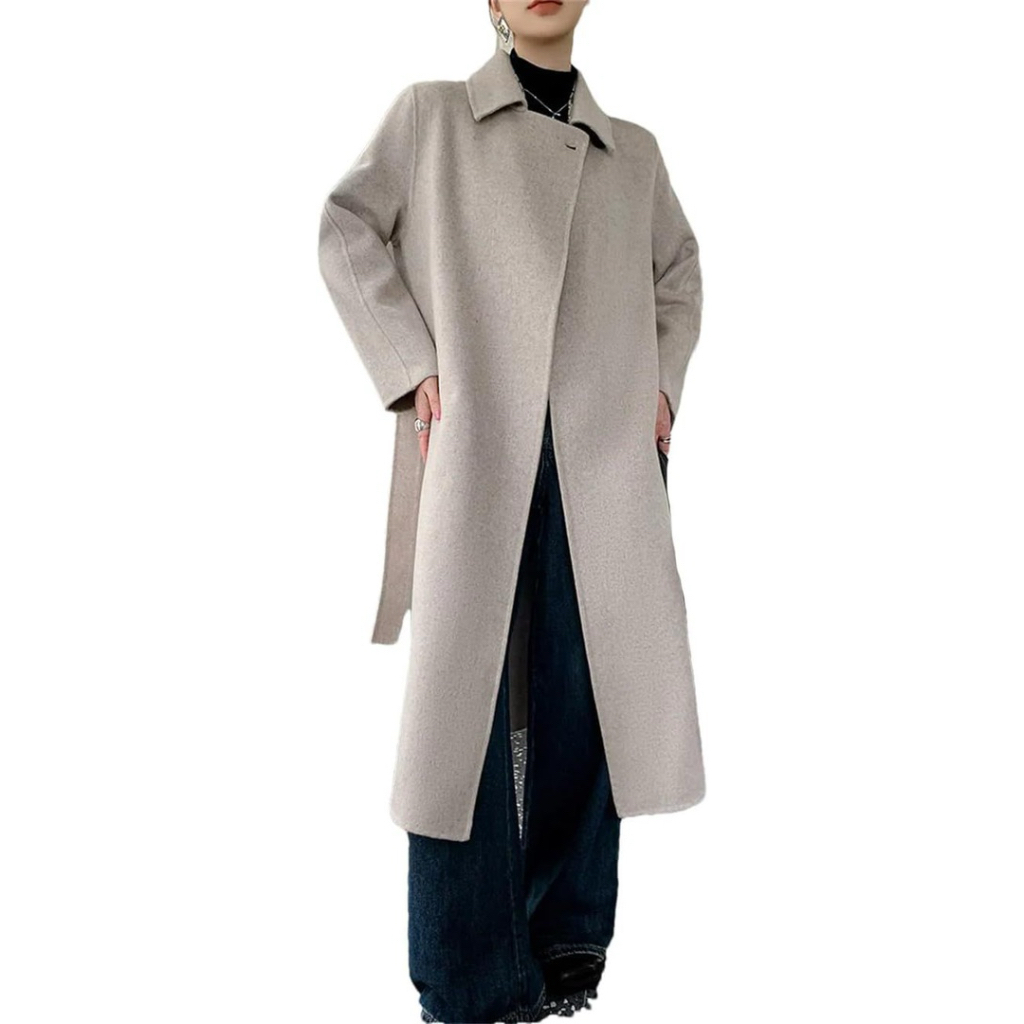 OVERCOAT BEIGE SIMPLE ELEGAN PRELOVED / COAT WANITA / JAKET MUSIM DINGIN WANITA - Preloved