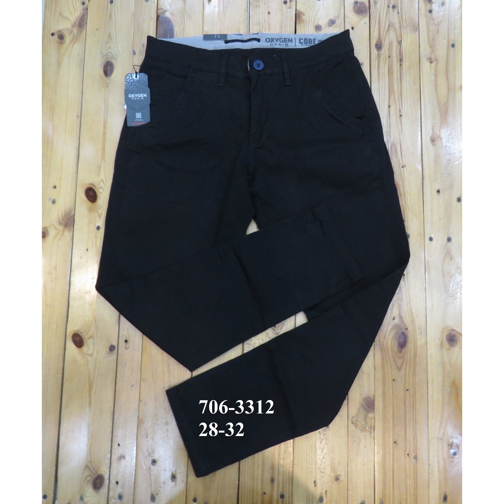 CELANA OFFICER CHINOS/KATUN  PANJANG PRIA SLIM FIT BRAND ORI MEREK OXYGEN ART : 706-3312 PRICE Rp.55