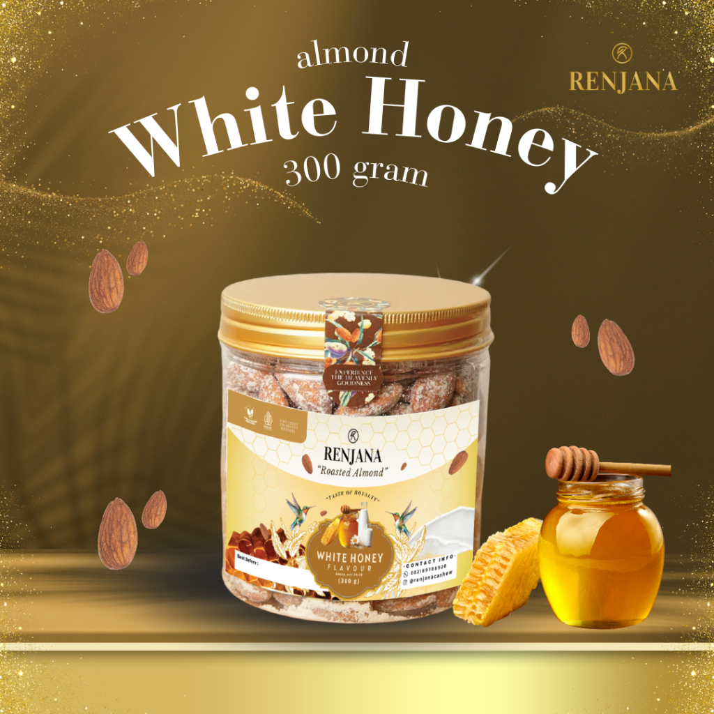 

Kacang Almond Oven / Almond Panggang / Roasted Almond | WHITE HONEY - RENJANA CASHEW 300gr