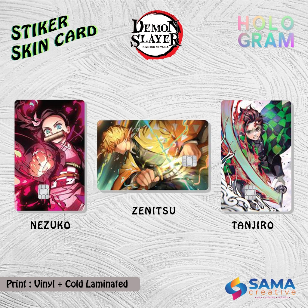 

Demon Slayer - Sticker Skin Card HOLOGRAM - ATM Vinyl Debit, Credit, Emoney, Flazz, Kartu Akses Stiker Hologram Kimetsu No Yaiba