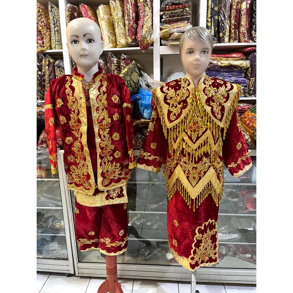 baju bludru anak anak minang/baju anak beludru minang/baju anak padang pasangan/baju karnaval anak t