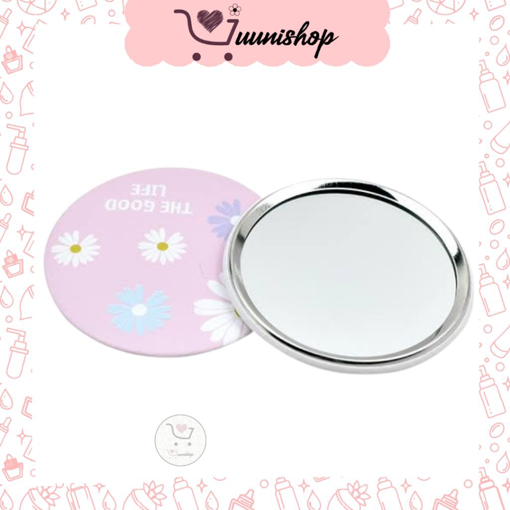 cermin bulat / hand mirror / cermin traveling / cermin kecil /kaca kecil