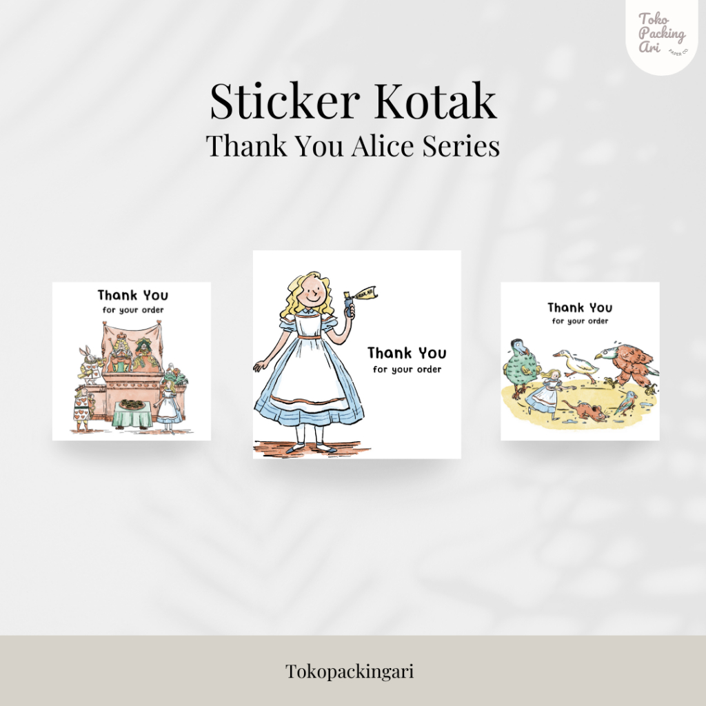 

Sticker Kotak Thank You Alice Series | Sticker Kotak Segel | Sticker Packing