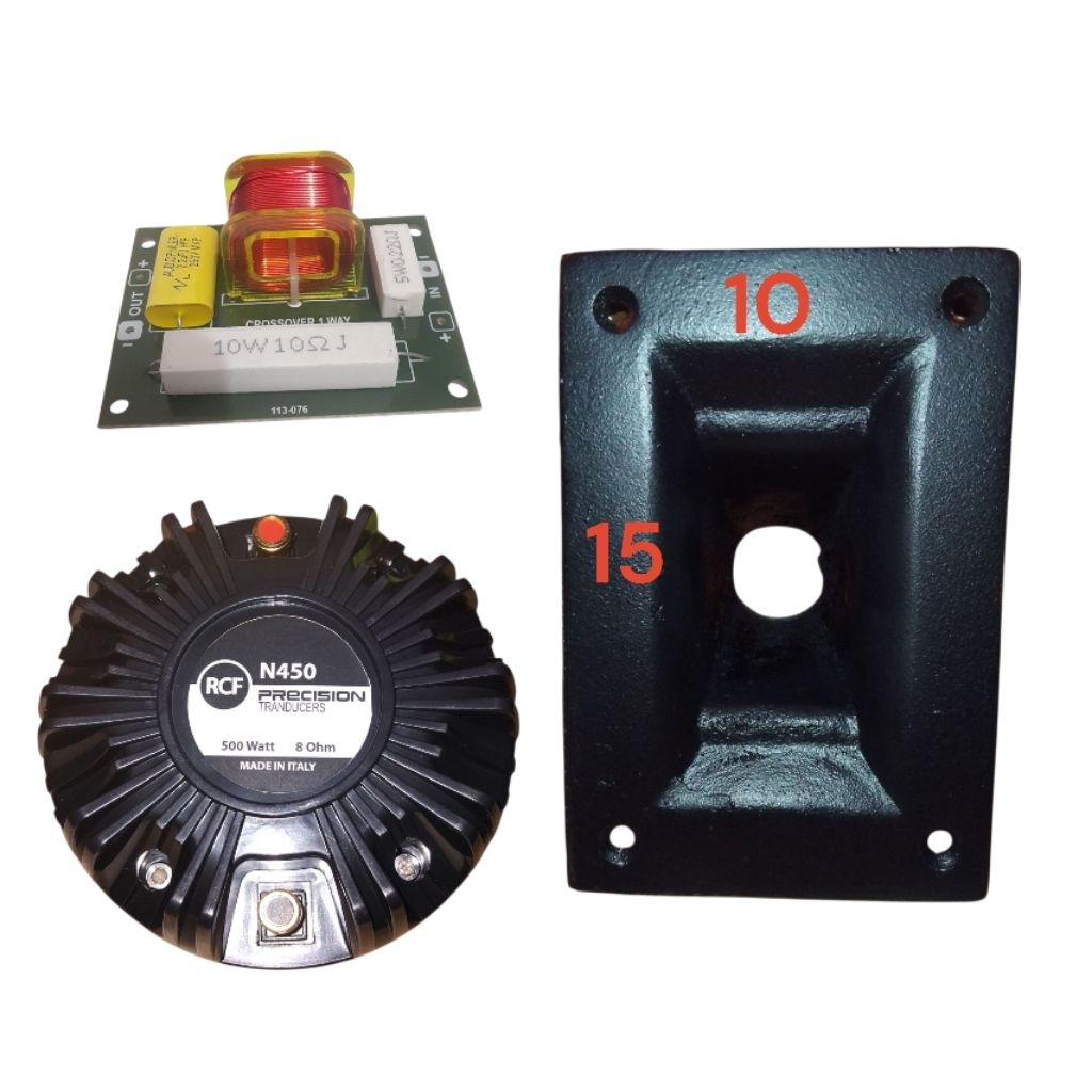 Paket Tweeter RCF N450 Plus Corong Besi 10x15 Dan Crossover Tweeter