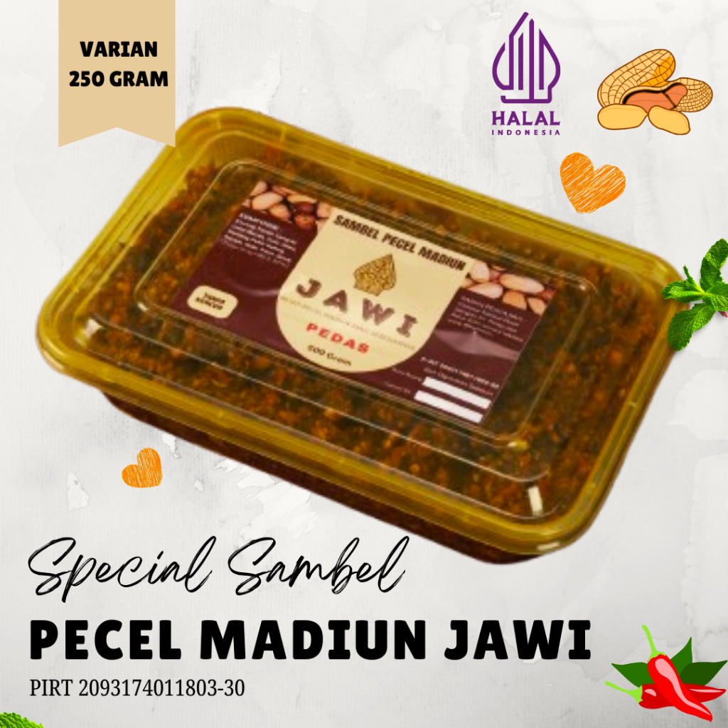 

Sambel Pecel Madiun JAWI Kacang Sangrai Tanpa Pengawet Tanpa Kencur 250 gram