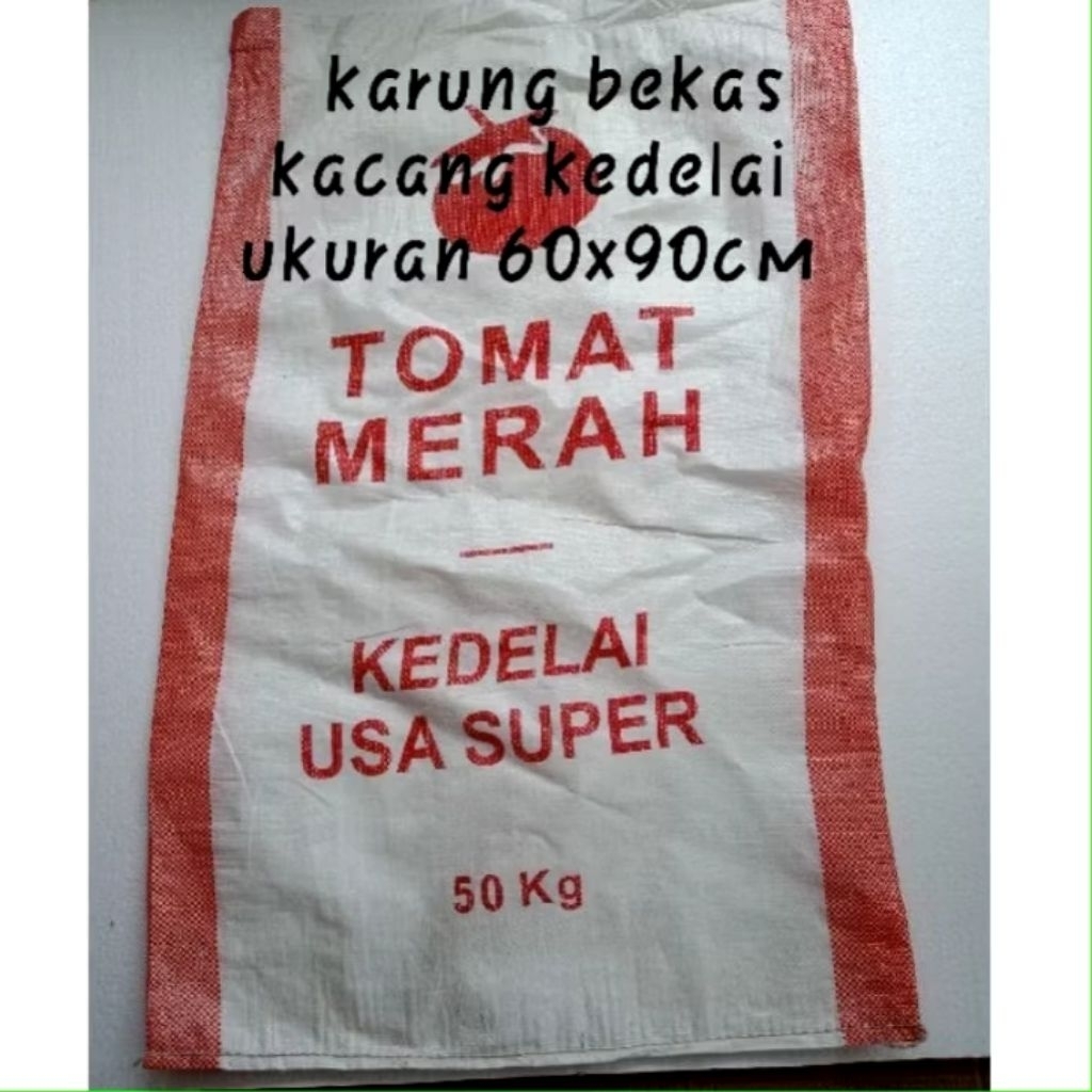 karung bekas 50kg (10 pcs ) karung bekas kacang kedelai lebih tebal random