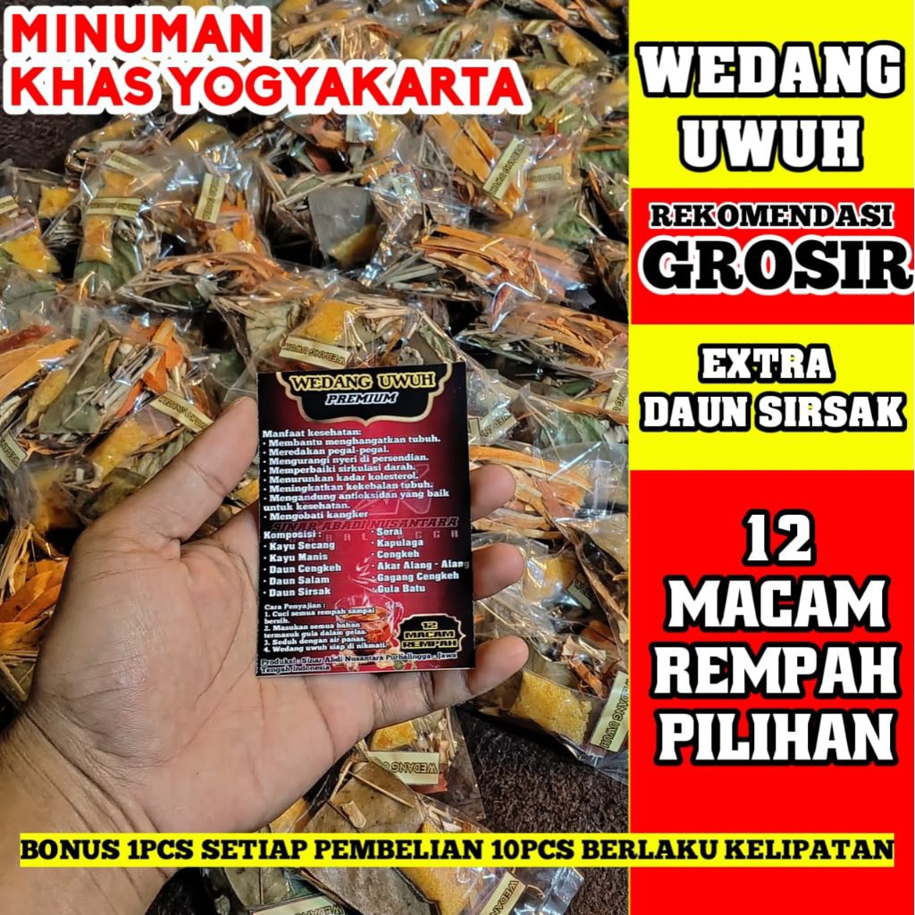 

COD WEDANG UWUH PREMIUM KOMPLIT EXTRA DAUN SIRSAK WEDANG TRADISIONAL KHAS SOLO YOGYAKARTA SECANG KAYU MANIS JAHE JAHE KERING JSR