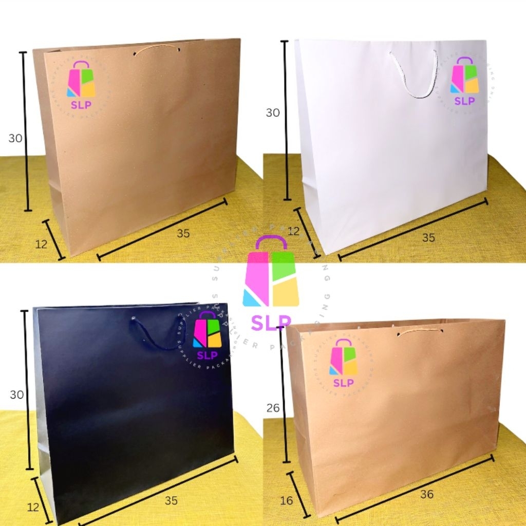 

[isi 12pcs] paper bag coklat P35 L12 T30 paperbag polos goodie bag tas kertas kantong kertas shopping bag jumbo