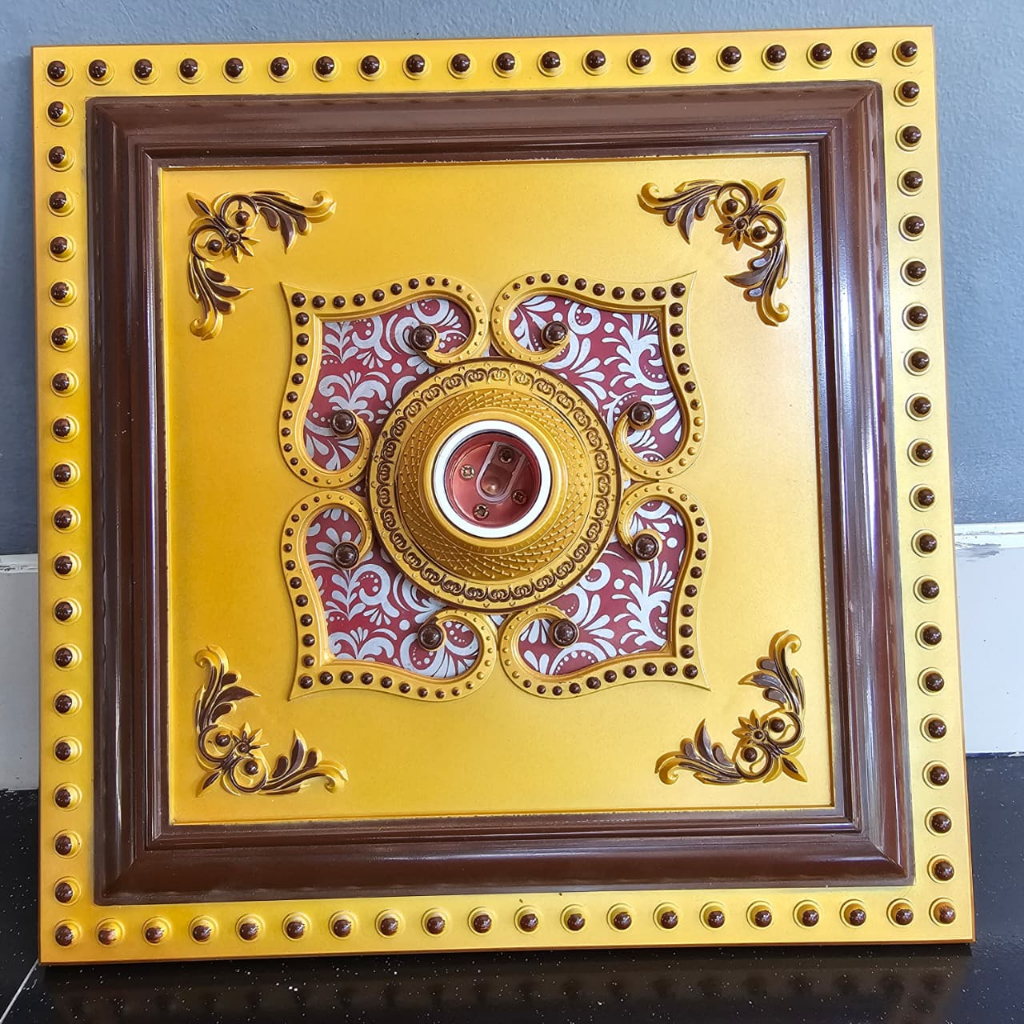 Fiting Hias Besar Bintang/KOTAK Ornamen Plafon PVC 30cm fitting