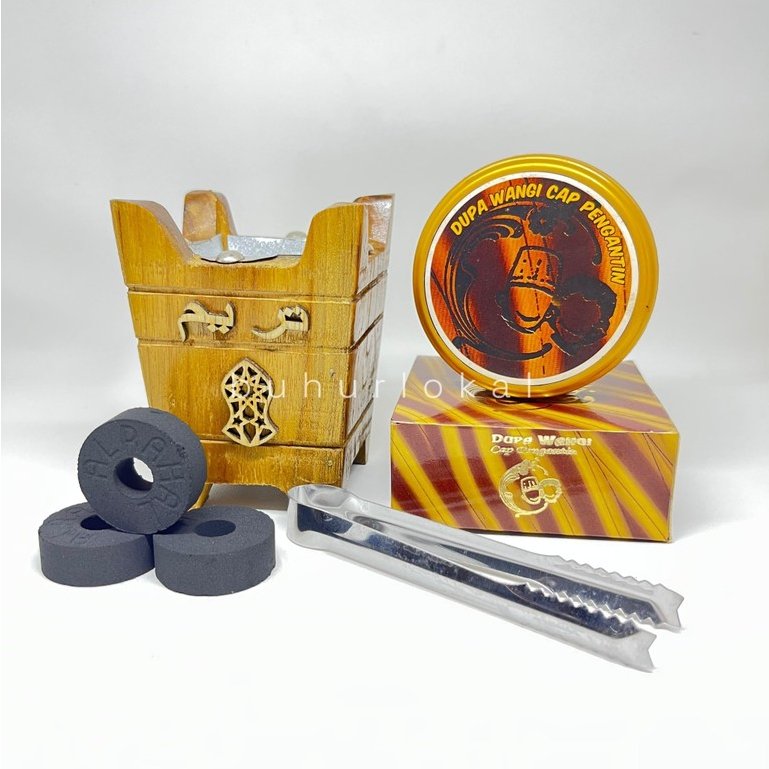 PAKET HEMAT BUKHOR SIAP PAKAI Bukhur Basah Dupa Pengantin Mabkhara Kayu / Kramik Dupa Arab Pengharum