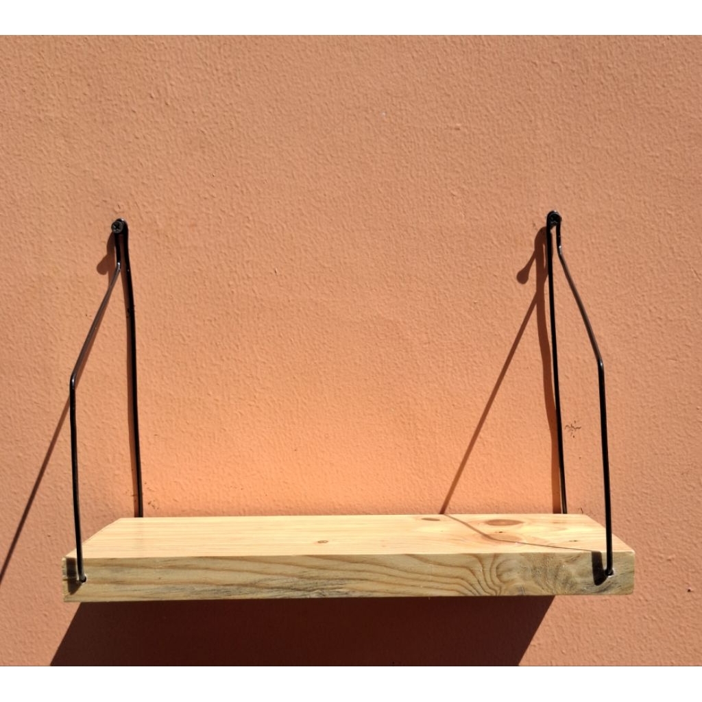 Rak Gantungan Besi Ukuran 20cmx15cmx4cm Kayu Jati Belanda