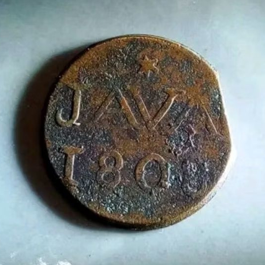 koleksi koin kuno voc java 1808 & 1809