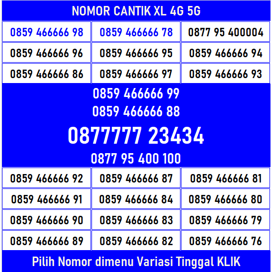 Kartu Perdana Nomor Cantik XL 4G Support 5G 0818