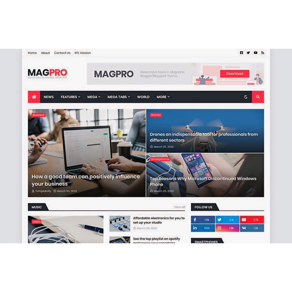 MagPro Premium Blogger Template Original