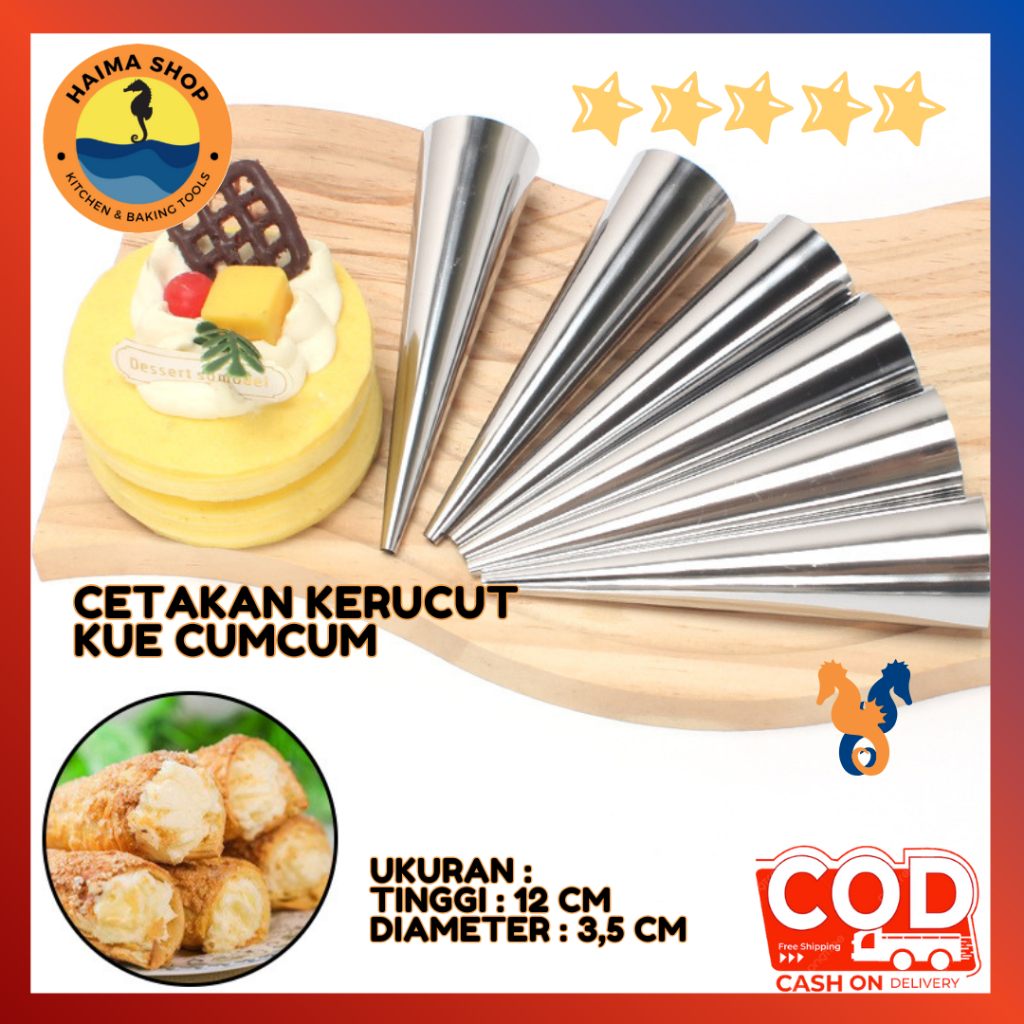 HM CETAKAN KERUCUT KUE CUMCUM / CETAKAN RHUM CROISSANT / KERUCUT PASTRY