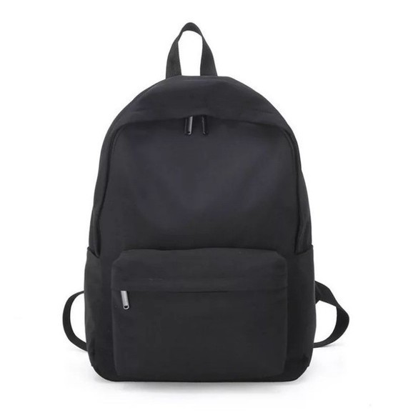 Ransel Polos Wanita Pria Tas sekolah Warna Hitam Polos Tas Sekolah SMA SMP SD
