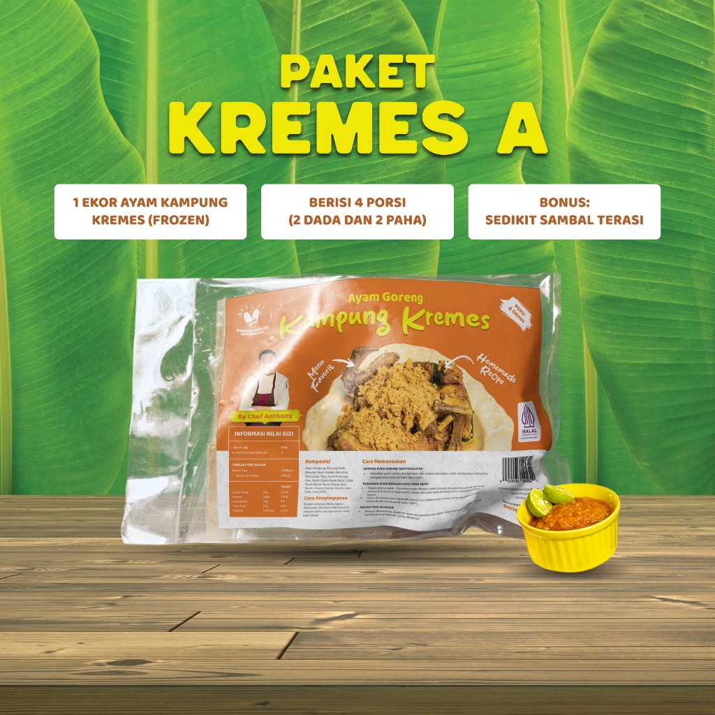 

Paket Kremes A - 1 Ekor Ayam Goreng Kampung Kremes - Recipe by Chef Anthony