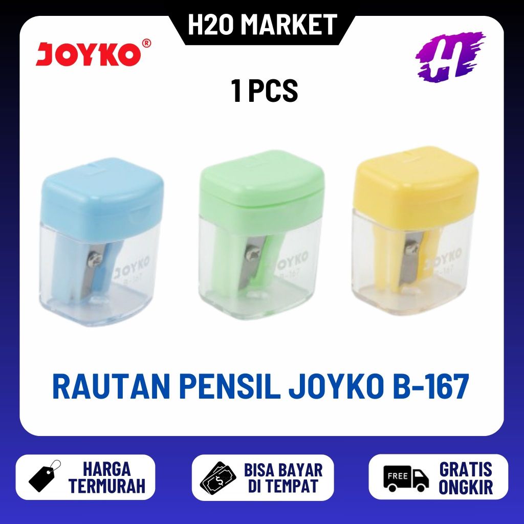 

❤️H2O❤️ B-167 Rautan Serutan Kerikan Sharpener Pensil Joyko B-167 warna B167 Pastel Color