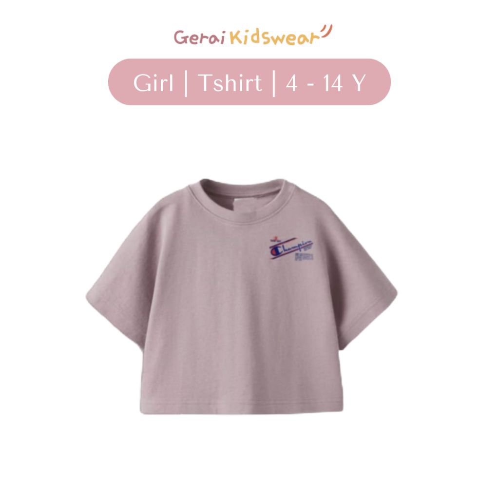 Kaos Crop Anak Perempuan CMP 7-16 Tahun