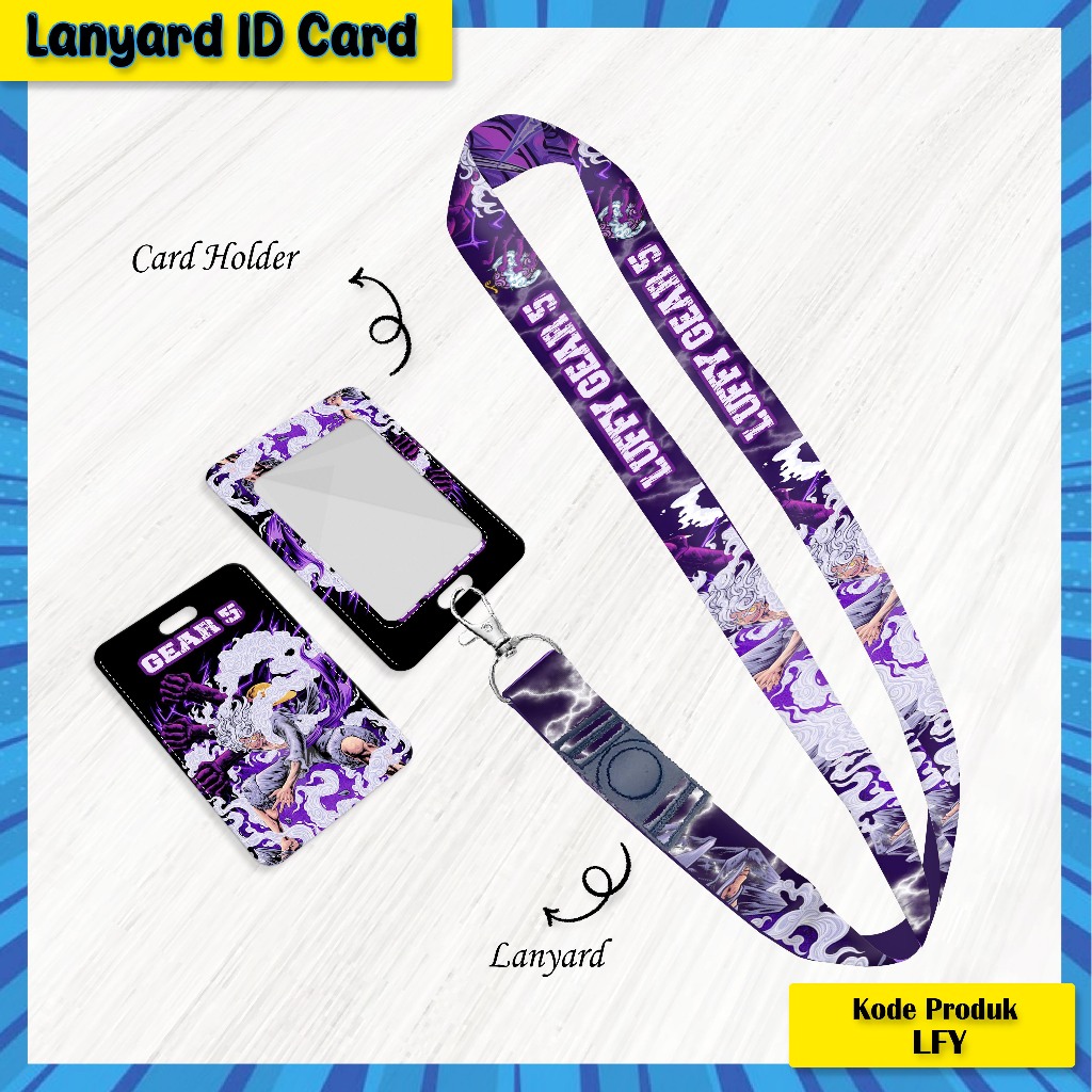 

[LANYARD ID CARD] Strap Lanyard Card Holder Luffy Gear 5 tali hp - gantungan kunci - Id card