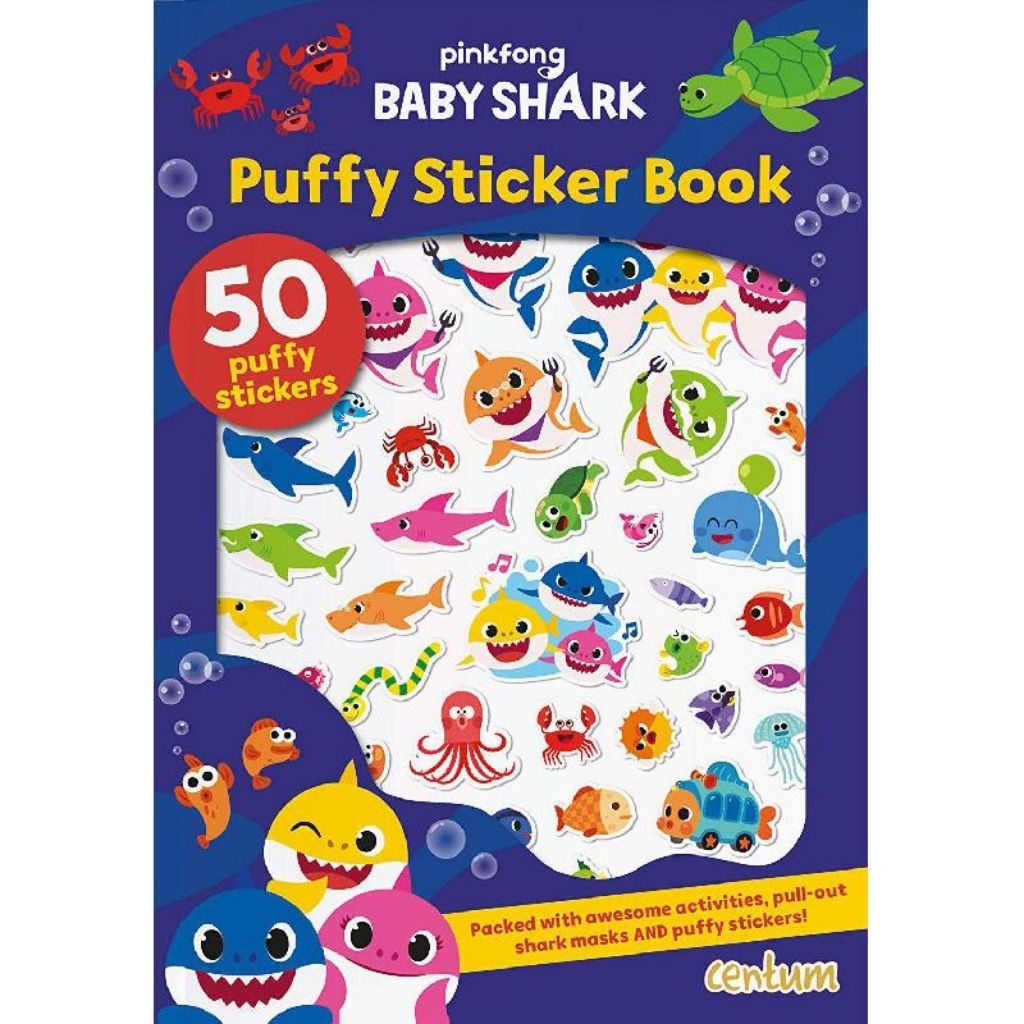 Centum - Baby Shark (Pinkfong) Puffy Sticker Book (activity, press out, stickers) Alfabetbooks