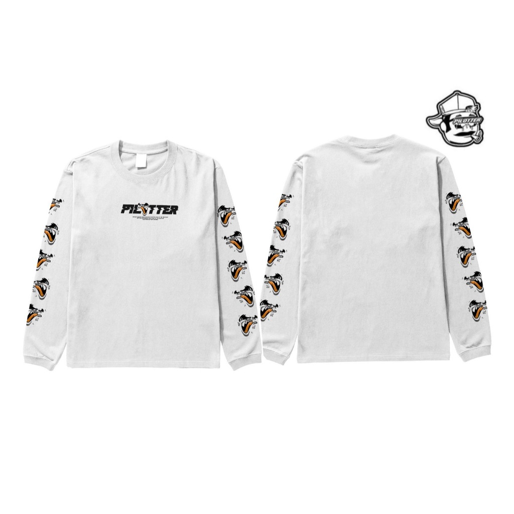 Pilotter Kaos Scartoon Lengan Panjang Original Free Sticker