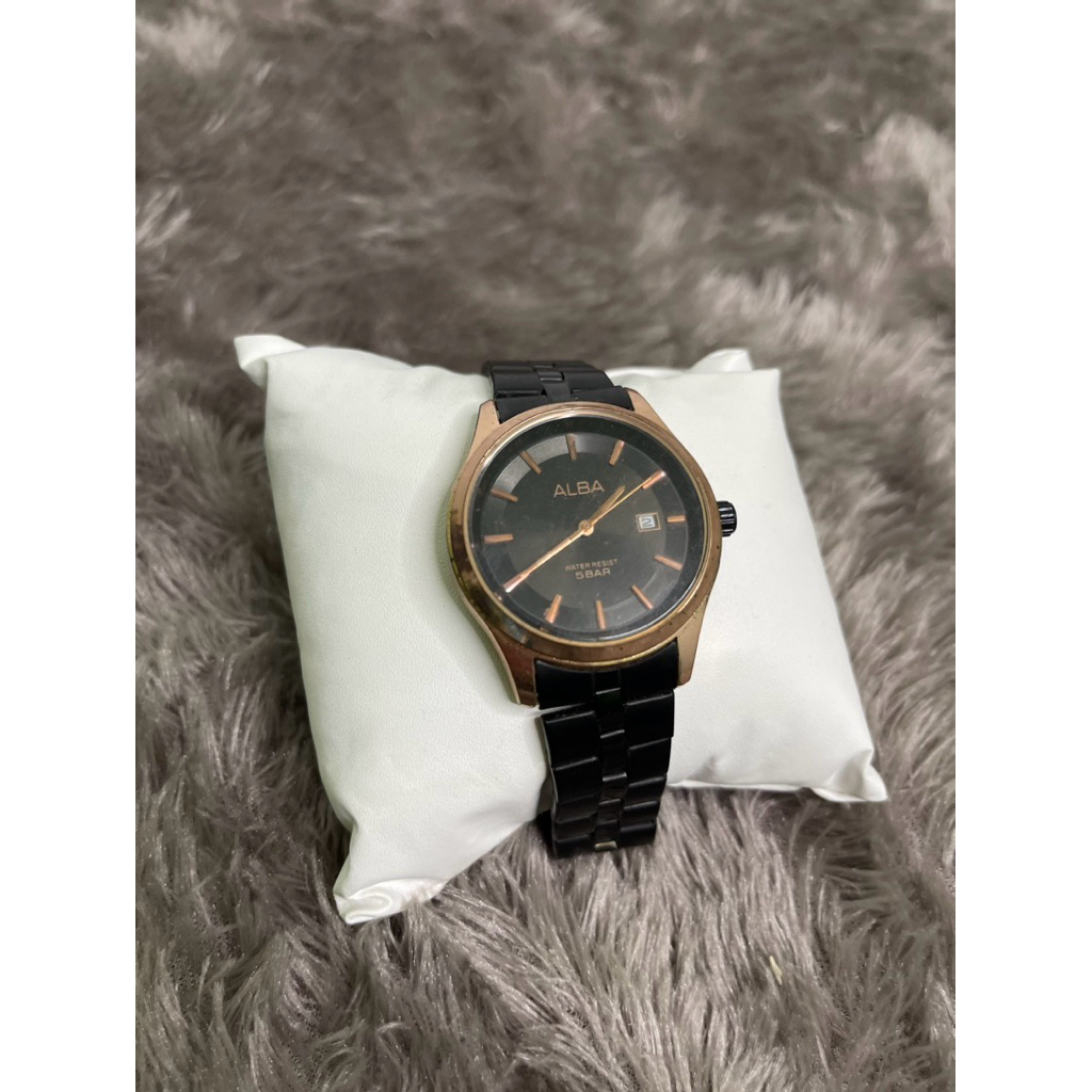 Jam Tangan Pria ALBA Authentik Rantai Hitam Preloved